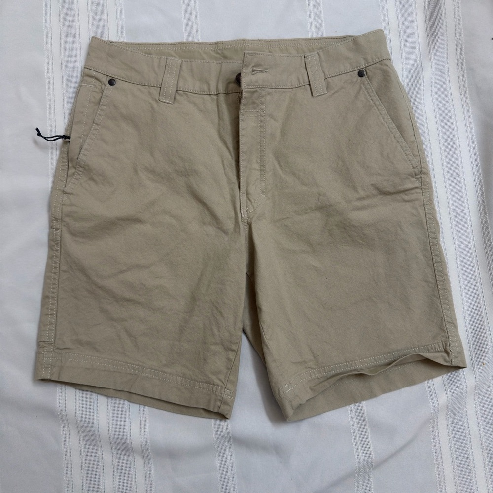 Men's Casual Tan Flat Front Shorts